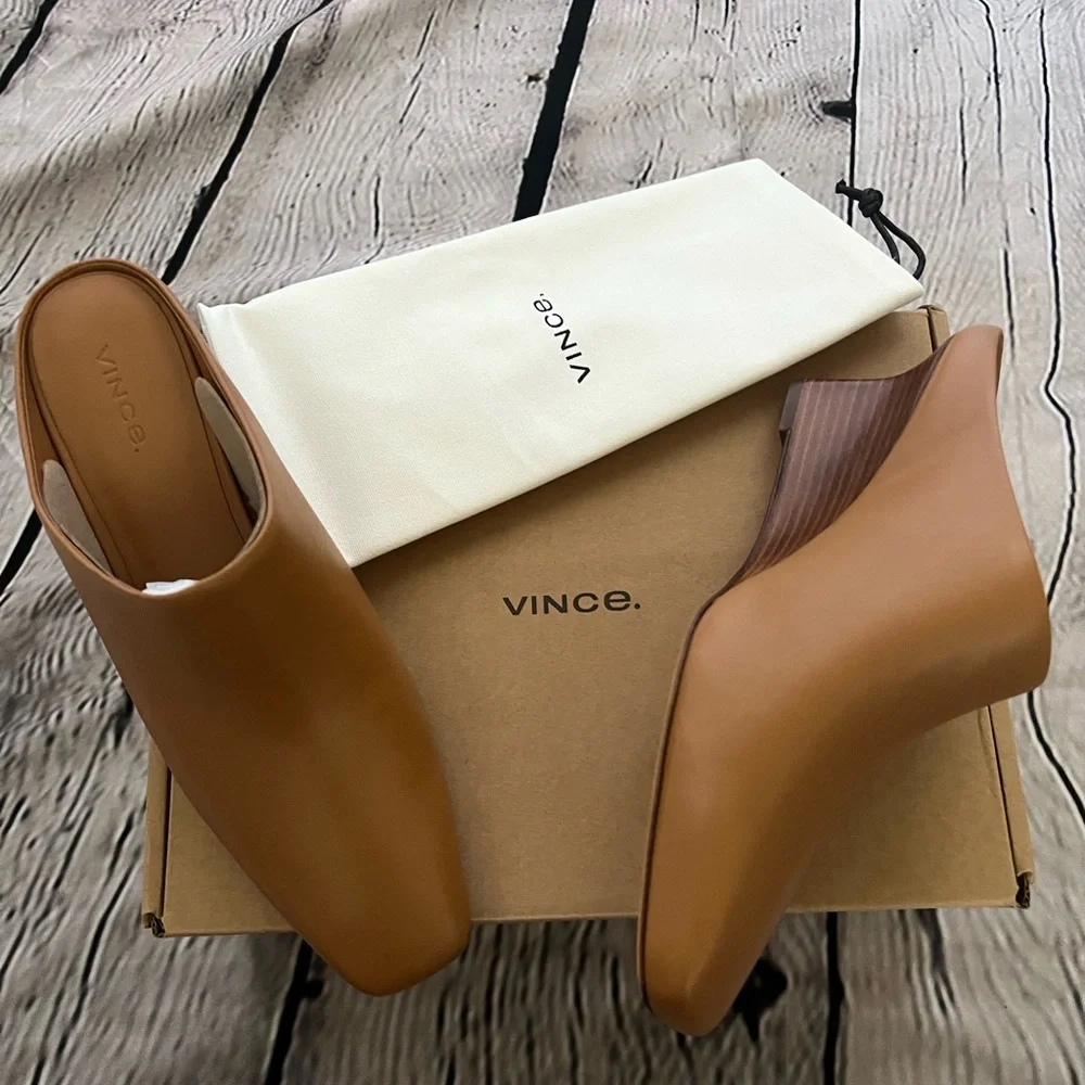 Vince Benita Womens Leather Slip On Wedge Heels